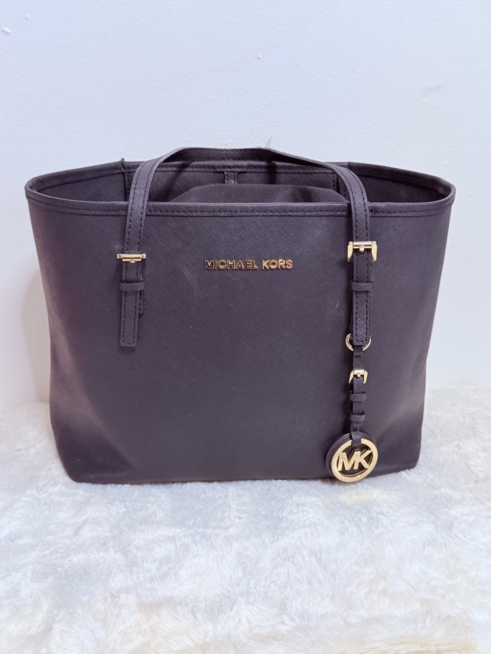 MICHAEL KORS Black Saffiano Leather Tote Bag